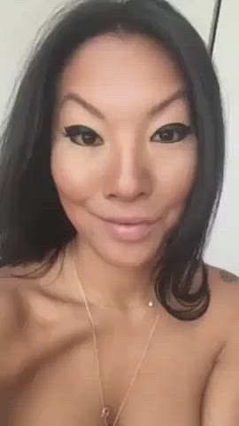 Asa Akira Asian Boobs Close Up Lips Nude Pornstar Small Nipples Small Tits clip