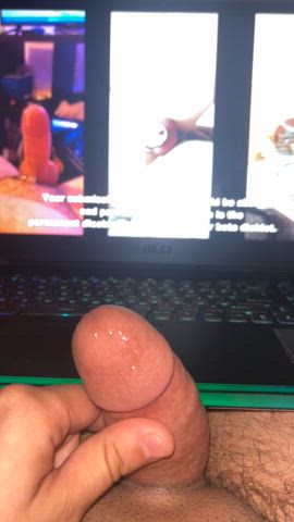 Edging my little clitty to BBC