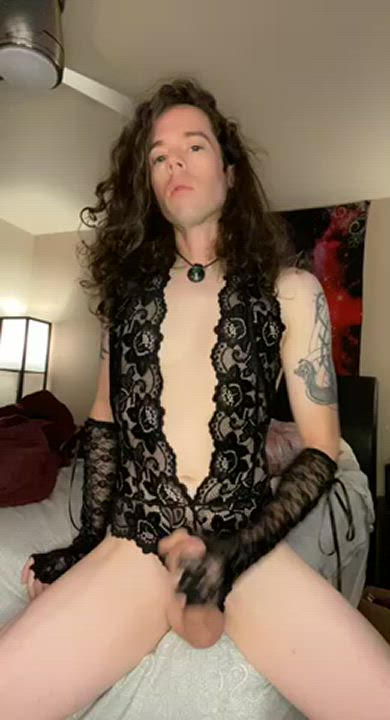 cock crossdressing femboy lingerie sissy uncut clip