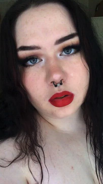 Ahegao Chubby Cute Freckles Goth Lipstick Lipstick Fetish Pale Tongue Fetish clip