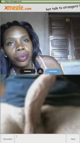 big dick camgirl cock shock ebony milf reaction webcam clip