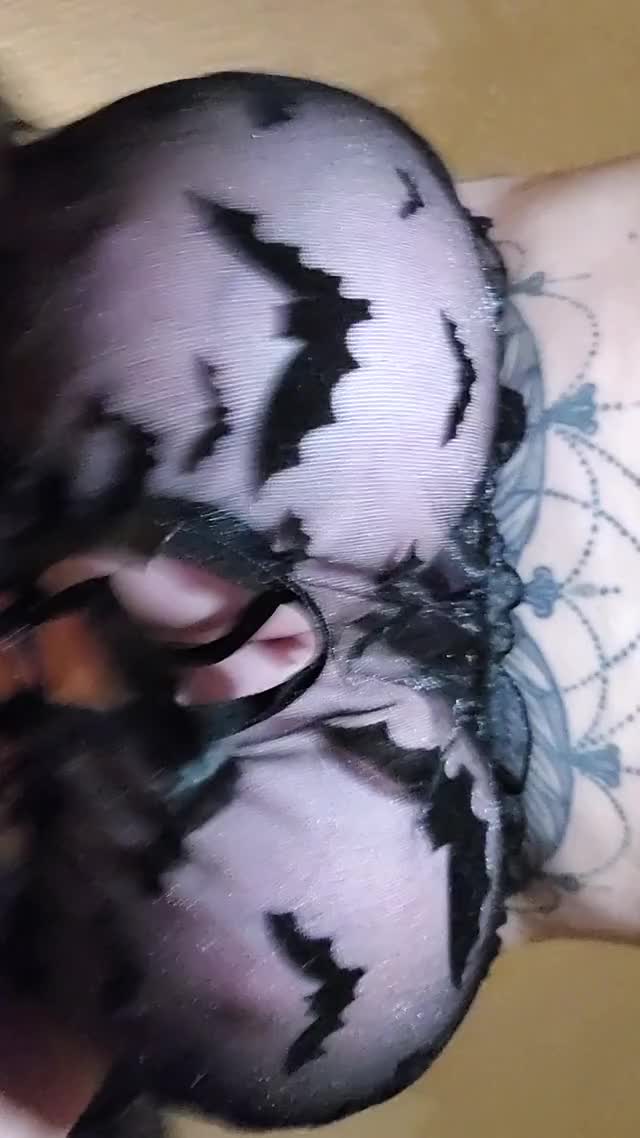 Huge goth tits in your face