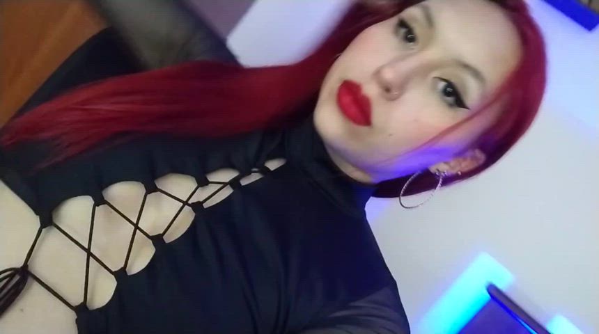 dominant domination femdom mistress red hair sensual small tits clip