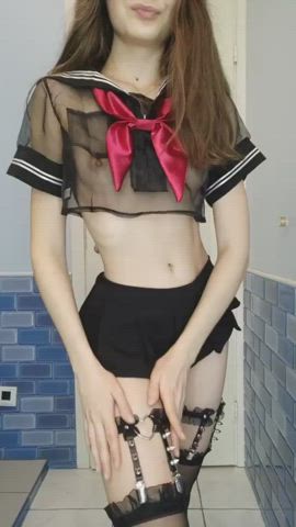 Bouncing Dancing Natural Tits Schoolgirl See Through Clothing Shaved Pussy Sheer