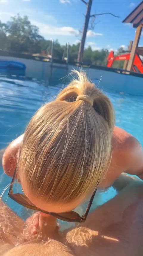 blonde blowjob oral outdoor clip