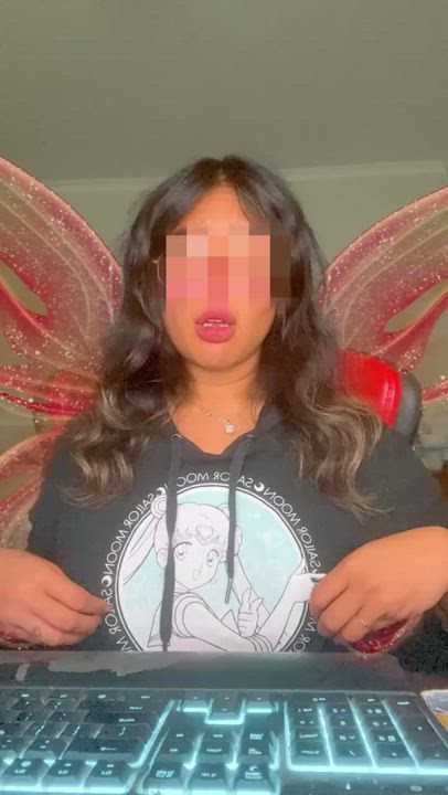 Asian Big Nipples Big Tits Brunette Censored No Face Cute Gamer Girl Glasses Innocent