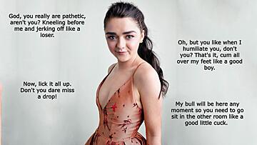 Maisie Williams takes care of you before her bull arrives