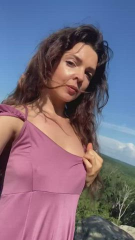boobs exhibitionist flashing nudity outdoor petite public pussy clip