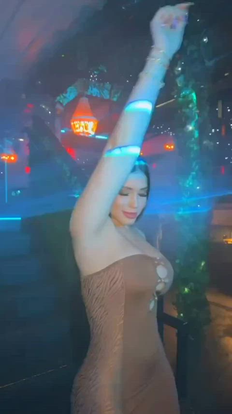 ass big tits colombian dancing dress nightclub sheer clothes clip