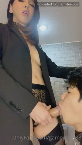 asian blowjob girl dick submissive thick cock trans trans woman clip