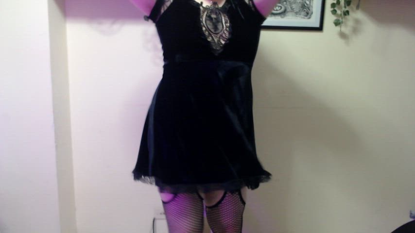 amateur chastity dress femboy fishnet onlyfans reveal trans transgender witch clip