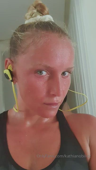 Blonde Sweaty Sex Workout clip