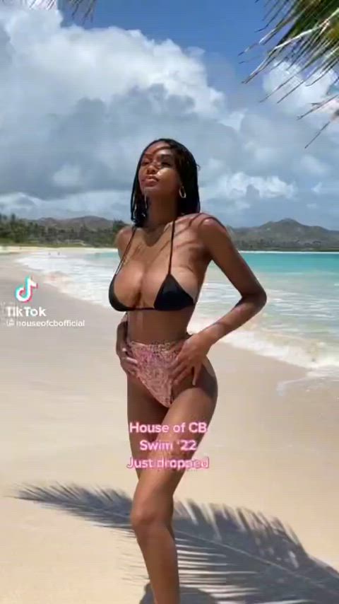 big tits ebony model non-nude clip