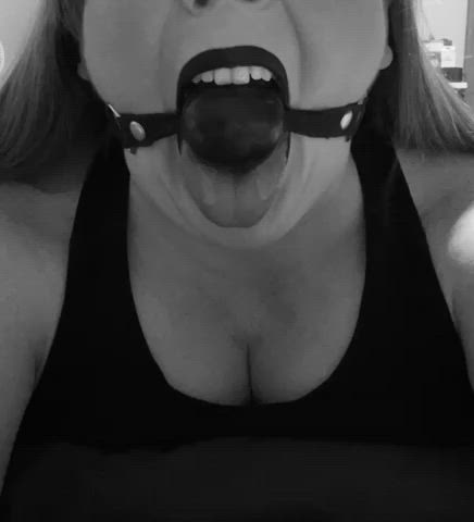 ball gagged drooling gagging saliva spit clip