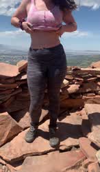 What better way to celebrate the top of a hike than dropping my titties and shaking