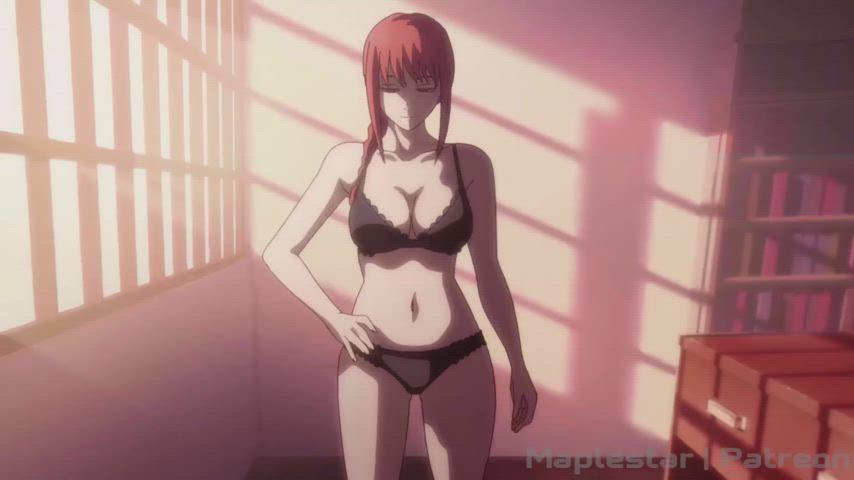 animation anime lingerie pussy eating redhead clip