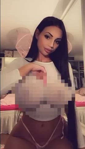 big tits bouncing tits censored clothed huge tits see through clothing tease clip