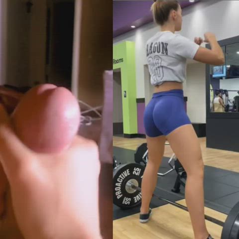babecock cum cumshot fitness gym handjob shorts tiktok twerking clip