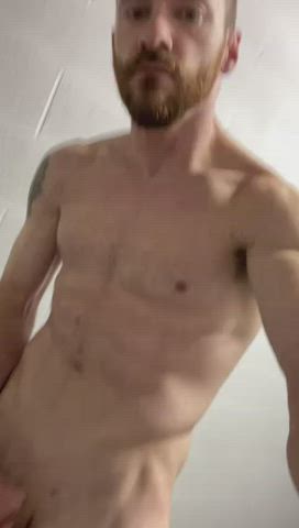 stripped down in the bathroom to stroke my cock :$