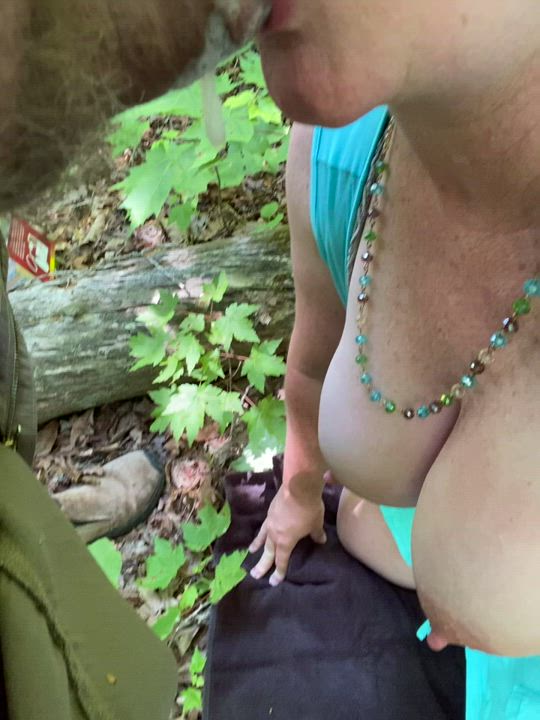 My kitty is naughty in the woods. Amateur Blowjob Cum Mature Natural Tits Outdoor