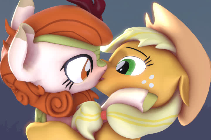 animation blonde cartoon eye contact kiss kissing loop sfm smile clip