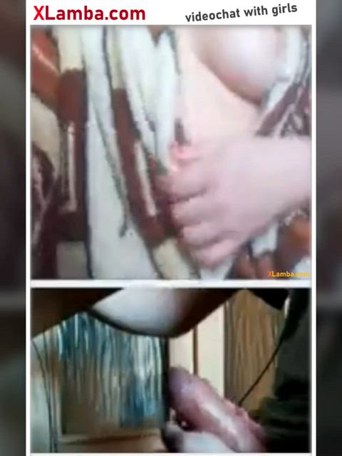 cam flashing masturbating reaction tits webcam clip