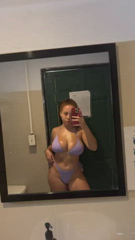 Big Tits Bikini Ebony Selfie clip