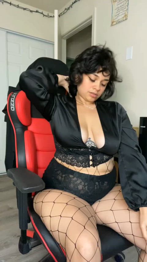 chubby curvy findom fishnet latina natural tits onlyfans thick clip