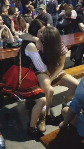 Caught Kiss Kissing Lesbian Lesbians Public Uniform r/CaughtPublic clip