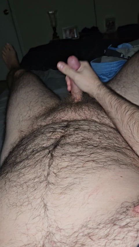 bear cum cumshot hairy chest hairy cock homemade jerk off male masturbation masturbating