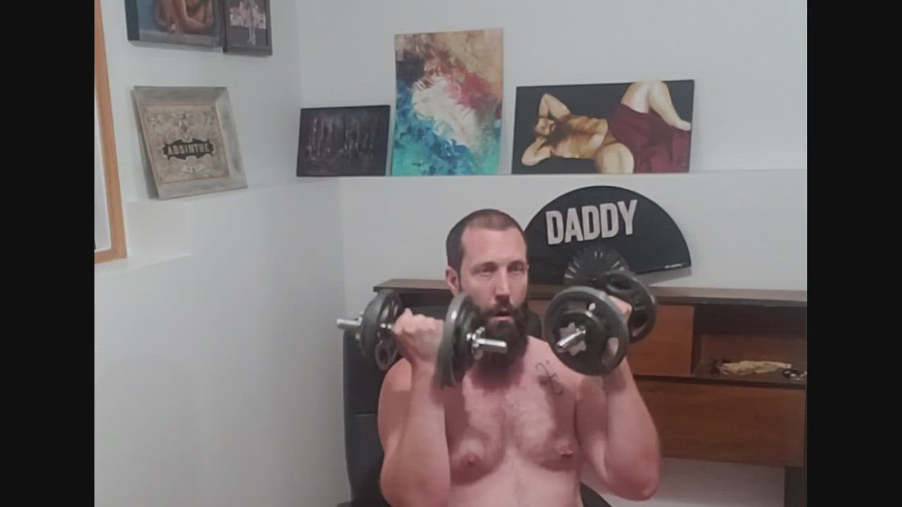 Bear Chubby Daddy Gay Workout clip