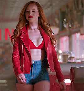 bouncing tits bra celebrity madelaine petsch redhead clip