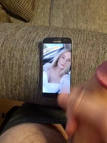 blonde cock face slapping facial masturbating solo clip