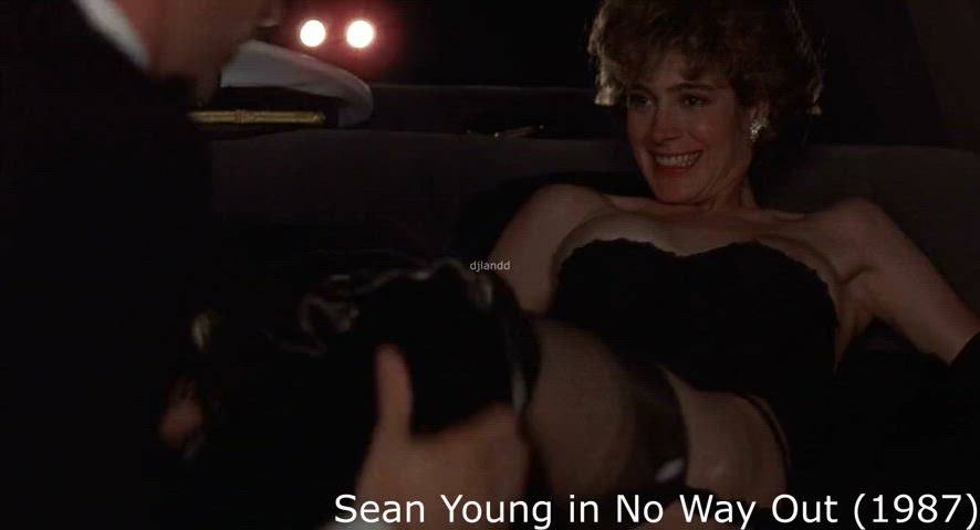 Bushy and horny Sean Young is two timing with a young and old guy at the same time