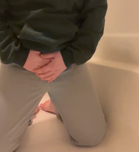 Do you like watching pathetic trans guys piss themselves? Holding a full bladder