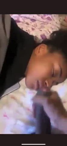 Sleeping Ebony Cum Facial