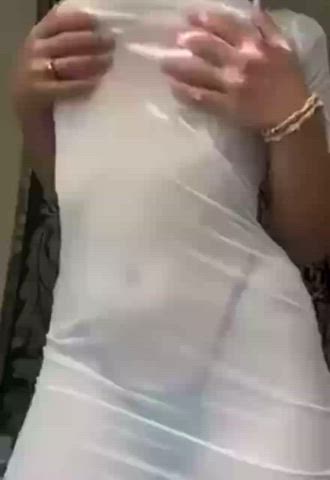 Jiggling Natural Tits See Through Clothing clip