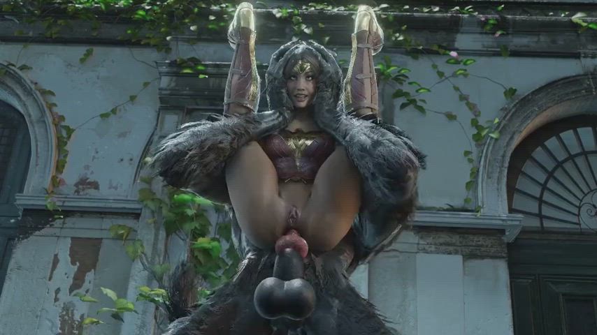 3d anal animation monster monster cock reverse cowgirl rule34 superheroine clip