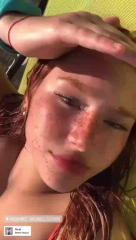 Can someone cumtribute this big tit slut on video? You can send it to her on ig after