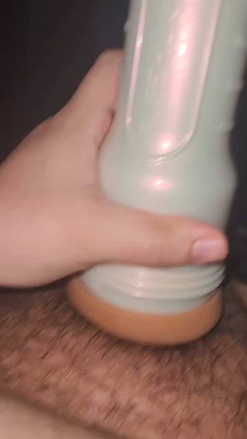 Fucking my fleshlight with a condom