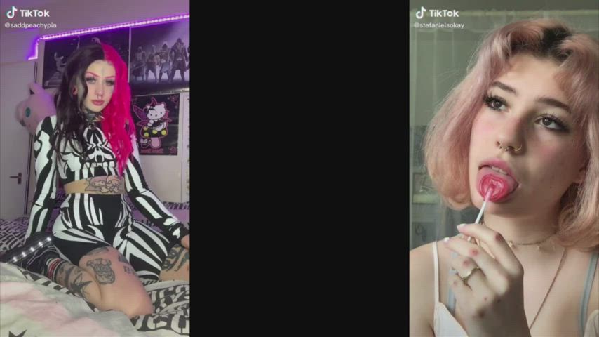 goth split screen porn tiktok clip