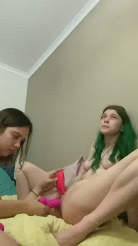 ass dildo lesbian pussy sister clip