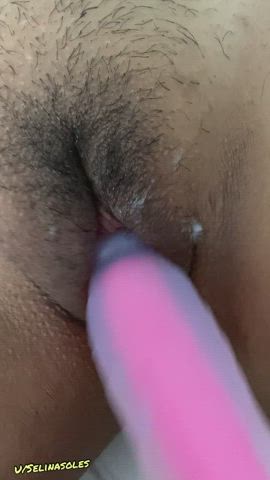 Wet pussy with a little pubes on top, do you guys like that
