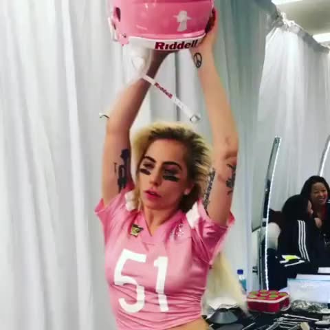 Lady Gaga being hot as fuck while getting ready backstage