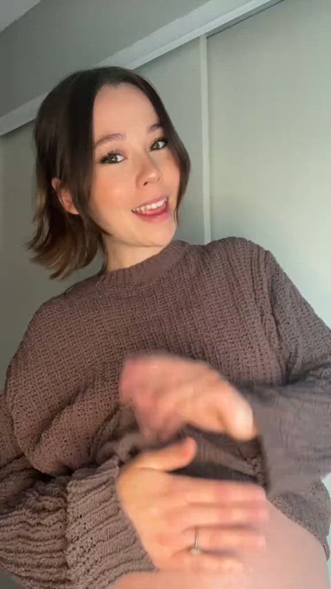 brunette cute pregnant clip