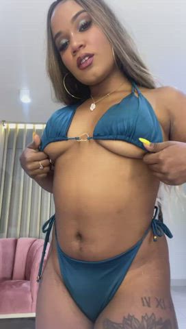 babe boobs brunette ebony latina lingerie tits clip