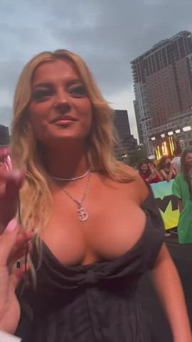 Close up of Bebe Rexha’s tits at the VMAs