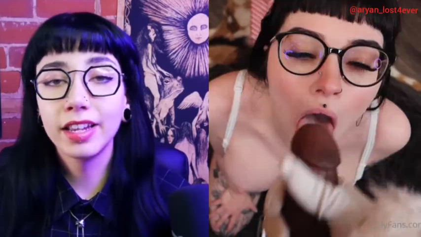 bbc babecock blowjob celebrity cum in mouth drooling emo goth interracial clip