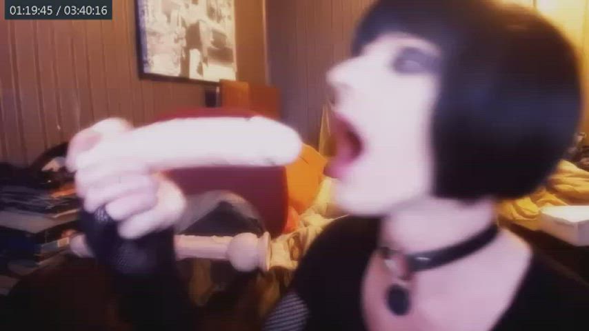 deepthroat dildo throat fuck trans trans woman webcam clip