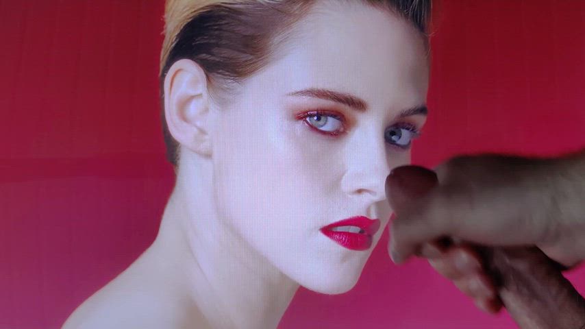 celebrity cock cum cumshot facial jerk off kristen stewart lips masturbating tribute